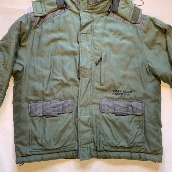 Perry Ellis America Insulated Parka Jacket Fleece Lined Detachable Hood XXL NEW - Picture 7 of 12